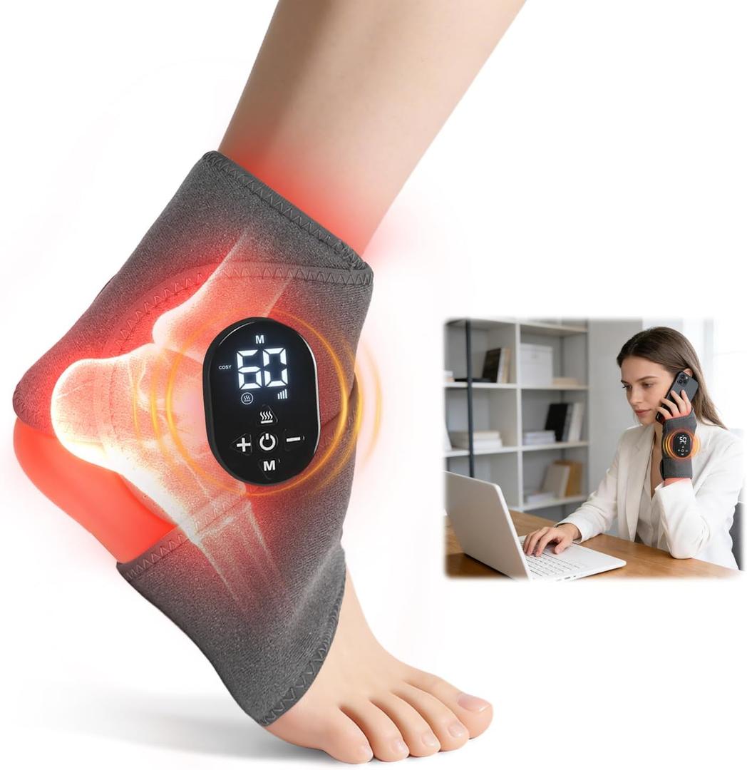Foot Renew Massager for Neuropathy, with Red Light Therapy for Feet & Ankle, Infrared Neuropathy Foot Massager with Heat, 8 Massage Modes, 20 Intensity Levels,Ankle & Body Massager1pack