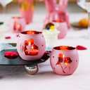 Valentine's Day Gift 4PCS - Romantic Glass Tealight Votive Holders, Sweet Wedding Housewarming Gift for Couples, Anniversary & Engagement Party Decor