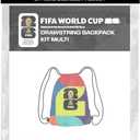 FIFA World Cup DIY Drawstring Backpack Kit Soccer Fan Sewing Craft Project Includes 24" x 43" Multicolor Canvas Panel12ft Nylon Paracord & Instructions Create a 17" x 13" Handmade Sports Bag