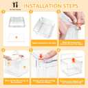 File Organizer Box with Lid,Hanging Filing Folder Organizer for Document Storage with Plastic Slide, Letter-size File Holder Filing Box for Office/Home/Decor/1Pack