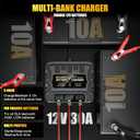 3 Bank Marine Battery Charger, 12V 30A (10A/Bank) Smart Waterproof Onboard Boat Battery Charger, Battery Maintainer & Desulfator for SLA/AGM/Lithium (LiFePO4), Calcium and Deep-Cycle Batteries