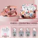 Inesore Pink for AirPods Pro 3 Case 2025 with Lock, for Women Girly Floral Cute Case Compatible with Apple Airpods Pro 3rd Generation Cover, with Phone Stand,Keychain & Cleaner Kit -Pink Flower