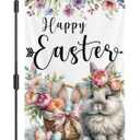 2 x Easter Garden Flag 12 x 18 Inch Double Sided Happy Easter Bunny Flags Spring Burlap Flowers Easter Eggs Yard Flag for Outside Holiday Rustic Farmhouse Yard Outdoor Decoration