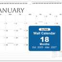 SUNEE Wall Calendar 2026 18 Months Oct. 2025 - Mar. 2027, 14.5"x11.5" Big Grid Hanging Calendar with Note for Organizing & Planning, Monthly Calendar 2025-2026 with Last Month and Next Month, White