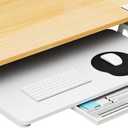 Desktop Keyboard Tray, Under Desk Pull Out, 26.77" X 11.81" Large Size Keyboard Tray with C-Clip Mount, Easy Installation, Computer Keyboard Stand, for Home Study and Office (White)