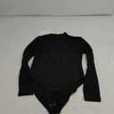 REORIA Women's Turtle Neck Long Sleeve Bodysuit Basic Slim Fit Double Lined Lightweight Layering Top for Fall & Winter (Medium, Black)