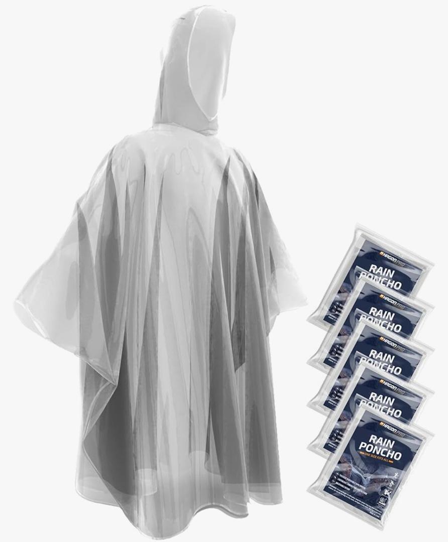 Hagon PRO Disposable Rain Ponchos for Adults (6 Pack)