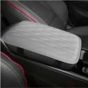 Car Center Console Cover, PU Leather Waterproof Vehicle Armrest Seat Box Cover Cushion Pad, Non Slip Soft Automotive Middle Console Protector, Universal for SUV RV Truck (Gray)