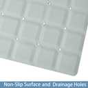 Webos Foldable Silicone Bathtub Mat: Jumbo Size Heavy Duty Safety Bath Mat for Tub Without Suction Cups Non Slip Bath & Shower Mat for Textured, Reglazed, Refinished Tub (Grey, 35.8 x 17.7)