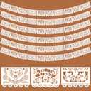 TaoBary 6 Pack White Mexican Papel Picado 118 Feet Mexican Wedding Party Banner Cielito Lindo Party Decoration Dia De Los Muertos Decor Fiesta Banner for Mexico Wedding Supplies (Cielito Lindo)