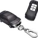 For Honda Key Fob Cover Key Shell Upgraded Version with lamp, Compatible with Honda Accord Civic CRV Pilot Odyssey Passport Smart Remote Key - Black