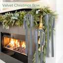 Artmag 6 Pcs Velvet Christmas Large Swag Bows 23.6x15.7 Inch Rustic Staircase Wreath Fireplace Vintage Bows for Christmas Tree Topper Holiday Indoor Outdoor Decor (Grey)