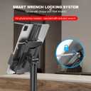 AboveTEK iPad Kiosk Floor Stand - Height Adjustable POS Tablet Floor Stand, 360 Swivel Universal Locking Holder for 7.9"-11" iPad/Air/Samsung - Anti-Theft Security Stand for Retail, Business