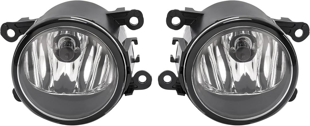 KUAFU Pair Fog Light Compatible with 2012-2015 Honda Pilot EX-L/EX/LX/SE Sport Utility 4-Door Bumper Fog Lamp w/Bulbs Replacement for AC2592111 Plastic + Glass Clear Lens Driver & Passenger Side