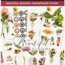 Happy Planner Sticker Pack for Calendars, Journals, and Diaries, Multicoloured Scrapbook Accessories, Beautiful Blooms Theme, 25 Sheets, 264 Total Stickers