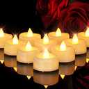 merrynights Flameless Candles, 100 Pack LED Tea Lights Candles Battery Operated, Last 200+ Hrs Flickering Tea Lights, Flameless Tealight Candles for Halloween Diwali Fall Christmas Wedding