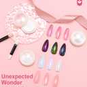 4 x Glassy Pearl Chrome Nail Powder - LEDSUUEI White Nail Chrome Powders, Glazed Donut Aurora Chrome Powder for Nails, Ice Clear Transparent Mermaid Chrome Powder Pigment Nail Glitter: Easy DIY Deco Salon (3- white,pink,yellow)