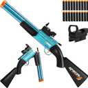 Toy Gun Double Barrel Shotgun Toy,with 20 Soft Bullet Darts, Toy Foam Blaster Foam Dart Blaster with Scope for Kids, Youth, Teen, Boys-Holiday for 8-12 Year (Blue), Small