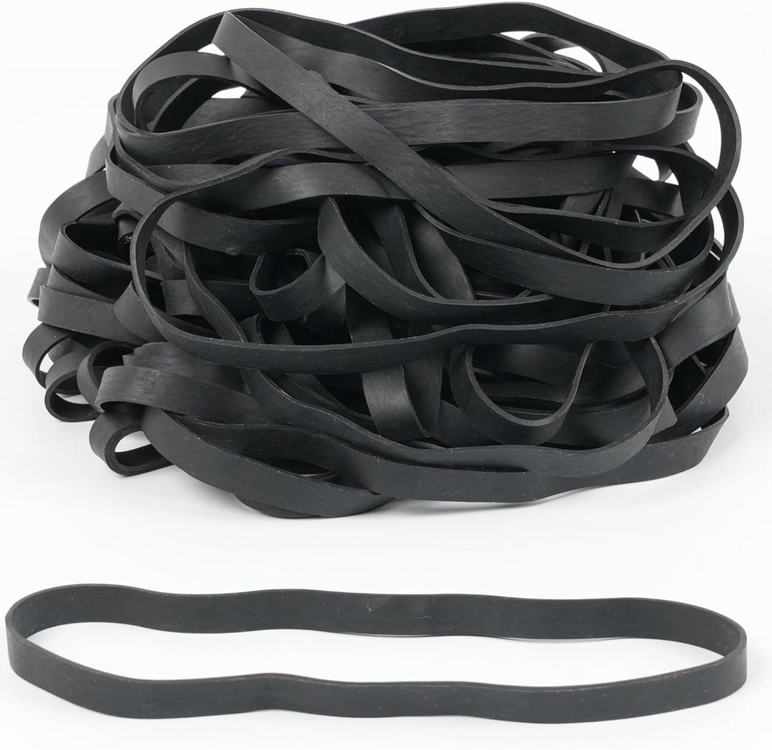 Rubber Bands Large Black 30Pcs 8inch Elastic Bands Wide 5mm Rubbers Band, for Trash Cans Office Supplies Folders Cat Litter Box (200mm x 10mm)