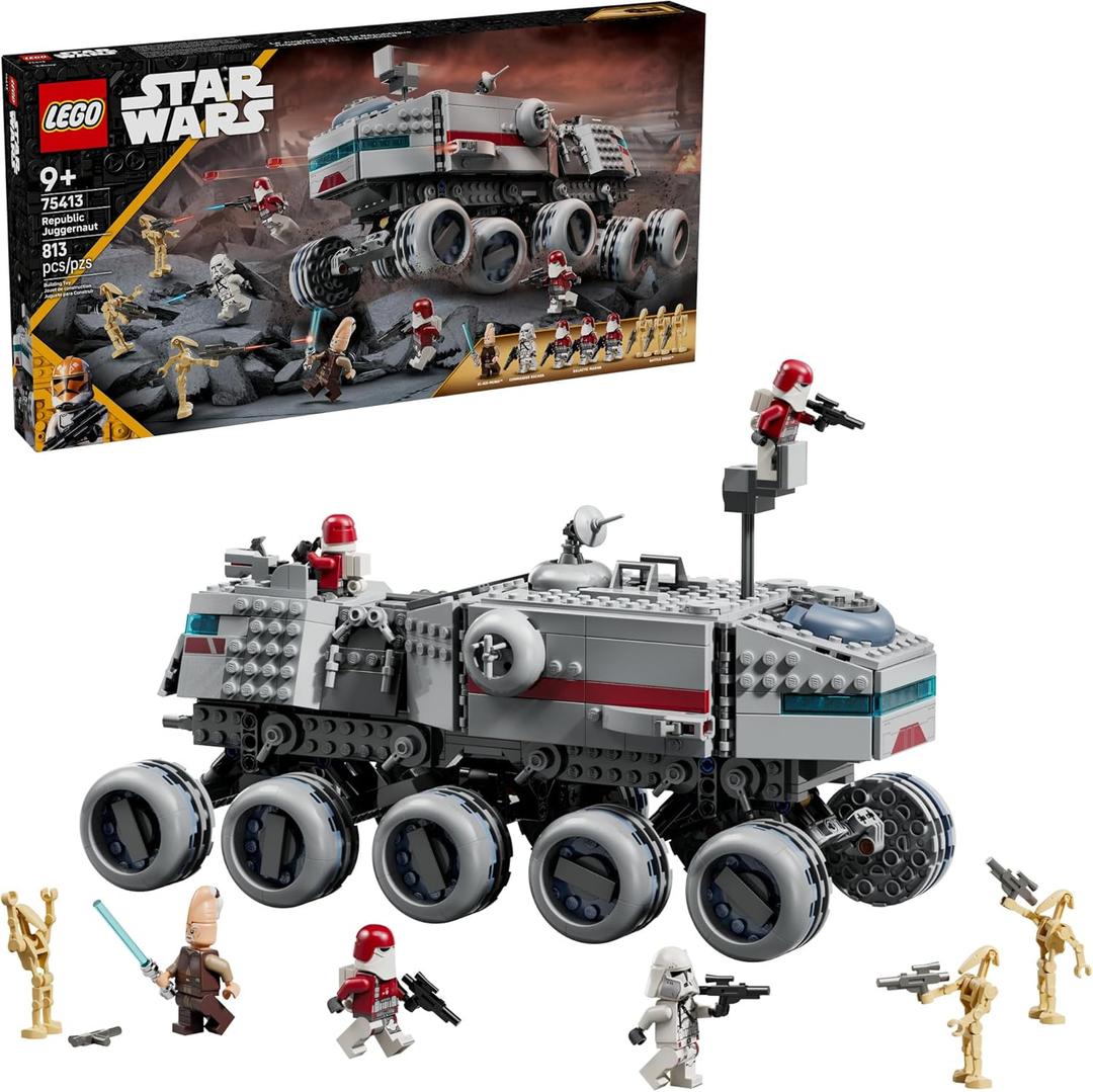LEGO Star Wars: The Clone Wars Republic Juggernaut Building Toy for Kids - Pretend Play Set W 8/ Toy Figures - Collectible Model Kit for Boys & Girls, Ages 9+ - Gift Idea for Birthdays - 75413 - Pack of 2