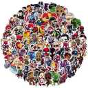 50PCS Superhero Stickers for Kids Girls Stickers for Water Bottles Laptop Journal Guitar Aesthetic Vinyl Waterproof Decals (Black)