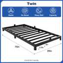 Twin Bed Frame, 4 Inch Low Profile Metal Platform Bed Frame with Round Legs