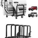 Door Hanger Storage Rack Bracket Holder Compatible with 2007-2024 Jeep Wrangler JK JL Gladiator JT and Compatible with 2021-2024 Ford Bronco Movable Stand Rack Sliding for 2/4 Door (Black)