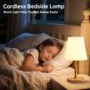 Dawnwake Table Lamp Cordless Bedside Desk Lamp,Rechargeable Battery Operated Lamps for Bedroom Night Stands,3 Colors Touch Dimmable Small Table Kitchen Lamps,4000mAh LED Wood Grain