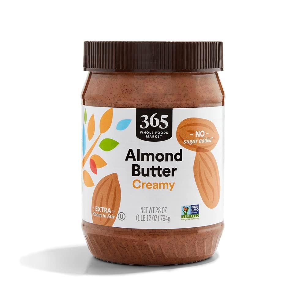 2 x 365 by Whole Foods Market, Creamy Almond Butter, 28 Ounce (EXP 05/29/27)