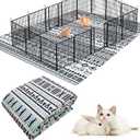 BNOSDM Extra Large Cage Liners for Rabbits 91" X 63" Washable Rabbit Pad Large Bunny Mat Anti Slip Rug for Bunnies Pet Carpet for Chinchillas Cats Guinea Pigs Dogs