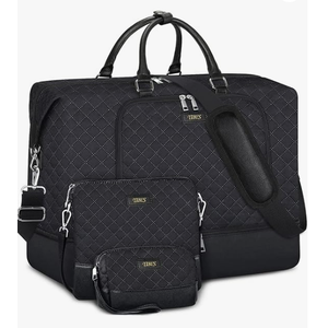 Travel Weekender Bag for Women, Overnight Bag with Shoe Compartment, Oversized Travel Duffel Bag Carry On Tote with Trolley Sleeve 21" for Weekend Travel Business Trip
