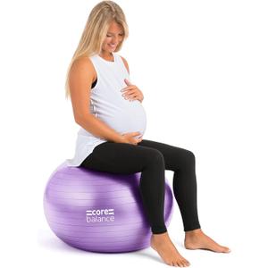 Pregnancy Ball with Air Pump - Ideal for Prenatal Yoga, Pilates, and Maternity Exercises, Doubles as Office Chair, Stability and Balance Training, Physical Therapy Equipment (22-33") (55cm)