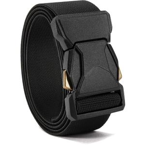 CHAOREN Stretch Tactical Belt Men - 1.5" Nylon Work Belts for Men - Quick Release for Utility EDC (30"-34"Waist Adjustable, Black)