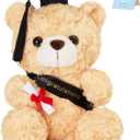 Athoinsu 9" Graduation Bear Class of 2025 Teddy Bear Stuffed Animal with Black Grad Cap Soft Light Brown Kindergarten Preschool High School College Graduation Gift for Boys and Girls