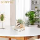 NUPTIO Cake Stand Cupcake Display: Metal Dessert Pedestal Stands 8 Inch Food Riser Gold candy Display holder for Wedding Party Christmas Birthday Kitchen Table Baby Shower Square Buffet Plant Stand