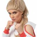 Blonde Wig with Bun for Women Straight Synthetic Wig for Halloween Costume Cosplay (Blonde)