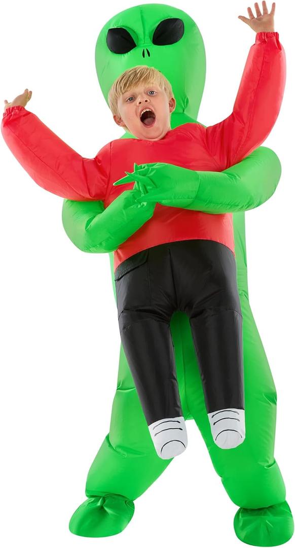 Morph Kids Red Inflatable Alien Costume, Blow Up Alien Outfit, Boys Halloween Costume, Halloween Costumes for Kids