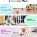 Cheerble Interactive Cat Ball Toy, Automatic Moving Ball Toy for Indoor Cat Kitten, Electric Pet Toy Fun Gift with Light, High Energy Cat Toys, Red
