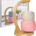 Yarn Holder for Crocheting, Crochet Yarn Holder, Upgrade Larger Size & Magnetic Yarn Ball Holder for Most Yarns, Rotating Yarn Holder Hold Yarn Up to 1.1 lbs with Packaging Box (Natural bamboo)