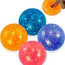 Glitter Gumball Squish Ball for Stress by Playmaker - Relieve Anxiety/Tension-Squeeze and Stretch 3” Dough - Autism / Fidget Toys - Assorted Colors- Easter, Holiday and Party Favor- Kids Ages 3+