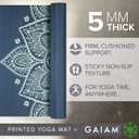 Gaiam Yoga Mat - Premium 5mm Print Thick Non Slip Exercise & Fitness Mat for All Types of Yoga, Pilates & Floor Workouts (68" x 24" x 5mm)