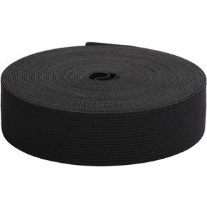 1-1/5 Inch by 20 Yard Black Heavy Stretch High Elasticity Elastic Spool Knit Elastic Bands for Sewing