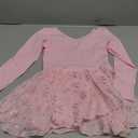 Phineein Girls Ballet Leotard with Skirt - Shiny Sparkle Tutu Dress, Long Sleeve Dancewear for Kids/Toddler (4-6 Years, Princess Pink L)