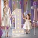 Light Up Numbers 4FT, Number 50 Light Up Sign Marquee Numbers 4 Feet Tall, Large 50 Marquee Number for 50th Birthday Party Decorations Mosaic Nmero