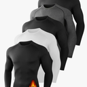 Dalavch 5 Pack Thermal Compression Shirts for Men Long Sleeve Running Gear Undershirt Base Layer for Winter Cold Weather, M