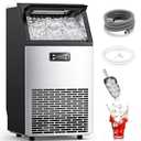 COWSAR Commercial Ice Maker Machine 100Lbs/24H, Stainless Steel Undercounter Ice Maker with 33Lbs Storage Capacity, Self-Cleaning Freestanding Ice Machine for Home, Bar, Restaurant, Office, Outdoor