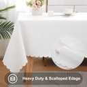 Smiry Rectangle Table Cloth, Waterproof Heavy Duty Vinyl Tablecloths, Wipeable Washable Table Cover for Kitchen and Dining Room (White, 60" X 126")