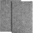 Bathroom Rugs Sets 2 Piece - Plush Bath Mat Set Quick-Dry Soft Chenille Bathroom Mat with Rubber Backing, Absorbant Bathroom Rug Set, Washable.(16  x 23, Light Grey)