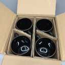 GBHOME Large Coffee Mugs Set of 4, 16oz Handmade Stoneware Coffee Mugs Set with Large Handle for Cappuccino/Latte/Tea/Hot Cocoa, Dishwasher & Microwave Safe, Black