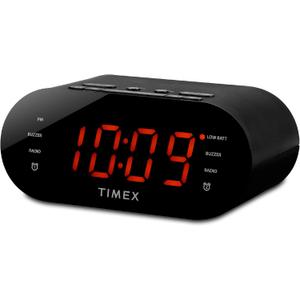 Timex T231G AM/FM Dual Alarm Clock Radio with 1.2-Inch Display and Line-in Jack (Gunmetal) (Black)